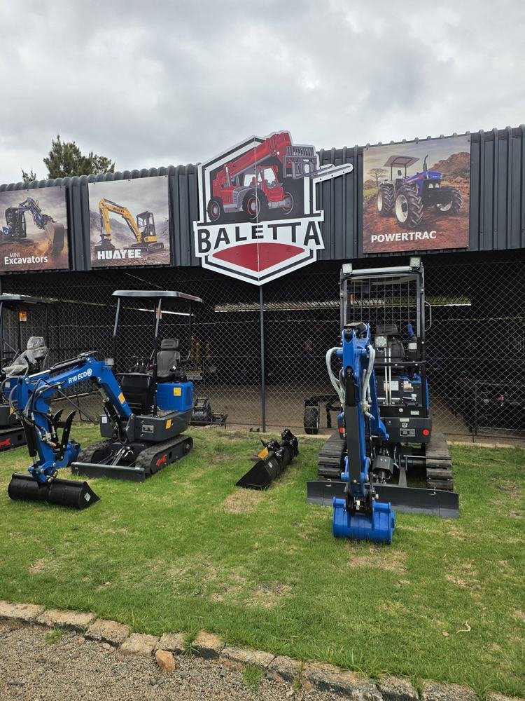 Baletta signage with the Mini Excavators, Huayee and Powertrac boards